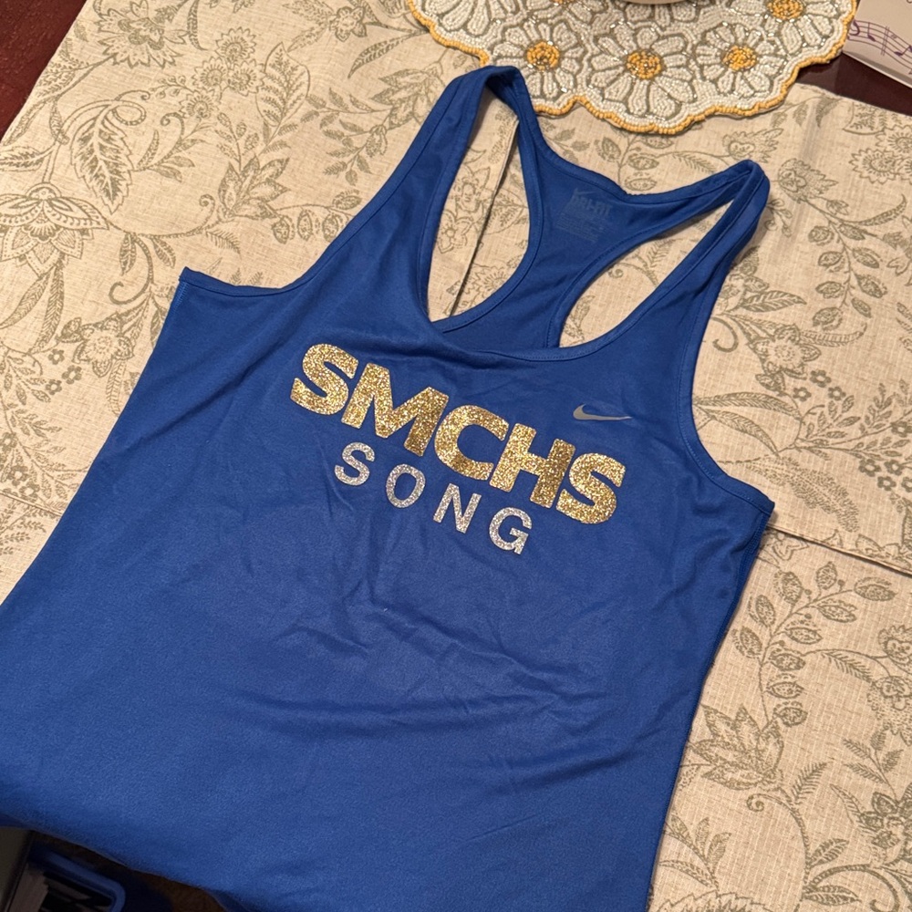 Nike Blue Tank Top with Gold Accents